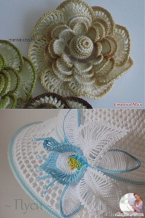 Вязаные цветы крючком. Схемы