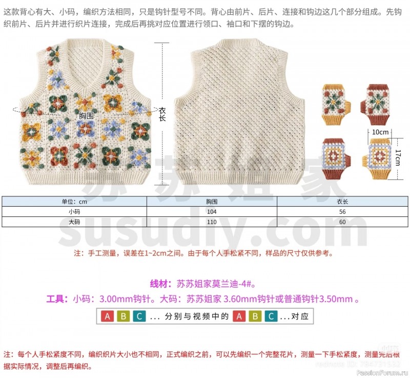 Жилет из мотивов. Схема