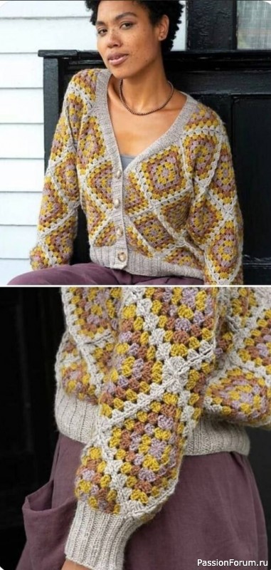 Кардиган &laquo;Гармония цветных квадратов. Схемы