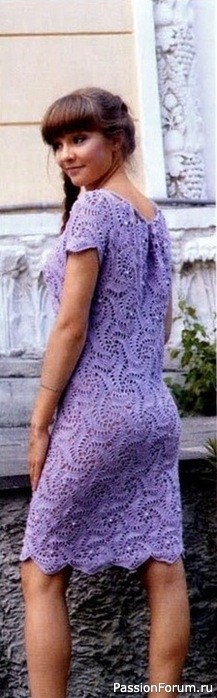 Нежное ажурное платье цвета сирени