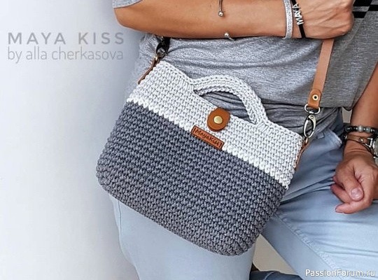 Стильная сумка крючком. Описание