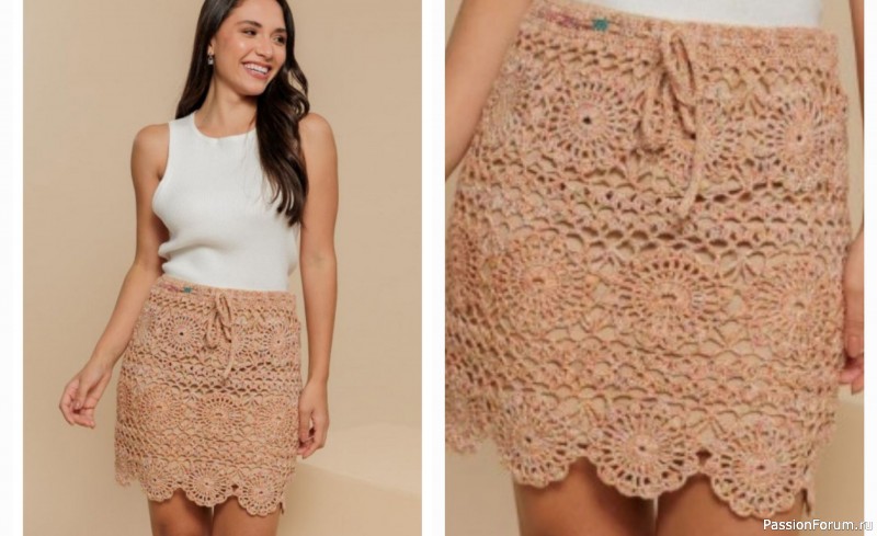 Летняя юбка крючком. Схема