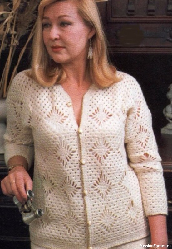 Кардиган с ажурными элементами