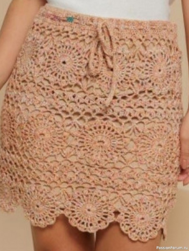 Летняя юбка крючком. Схема