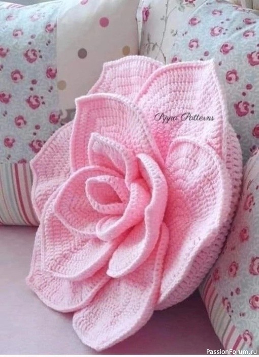 Интерьерные цветы крючком. Схема