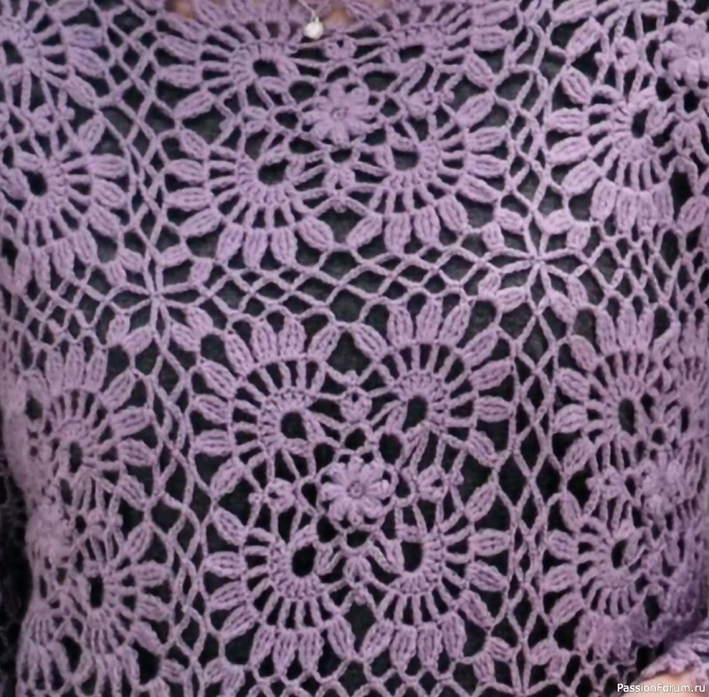 Джемпер ажурный крючком. Схема