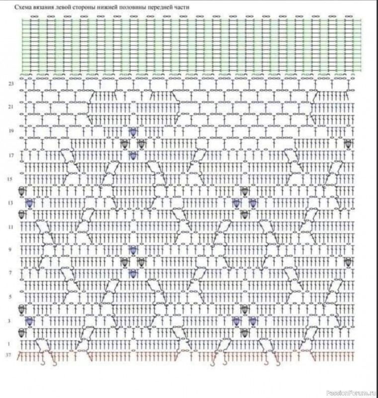 Летний ажурный джемпер. Схема