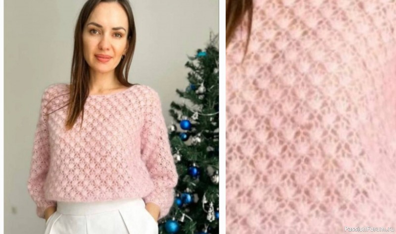 Нежный ажурный пуловер
