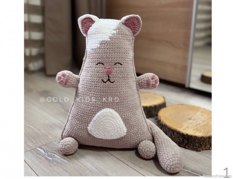 Подушка декоративная "Кот". МК