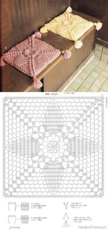Коврики-чехлы на табурет. Схемы