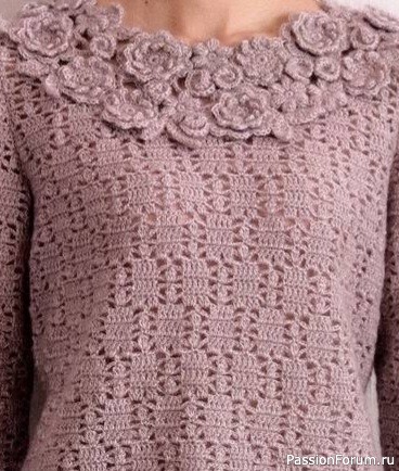 Нарядная блузка крючком. Схемы