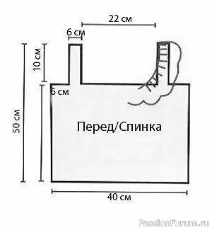 Топ с оборкой. Схема