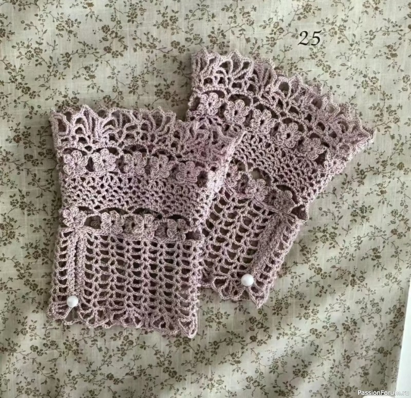 Нежные манжеты крючком. Схема
