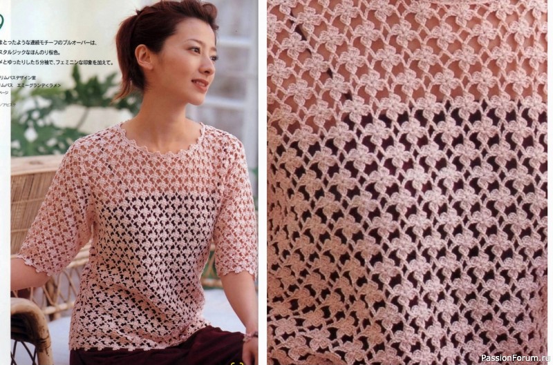 Блуза крючком. Схема.