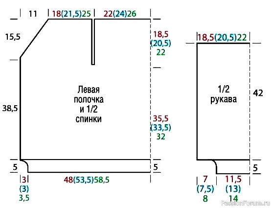 Синий жакет крючком с ажурным узором