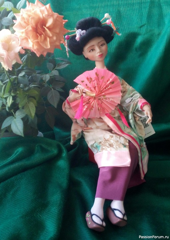 ​Интерьерная кукла ручной работы. Японка Харуко "Дитя весны"