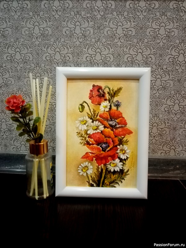 Картины, акрил, пейзажи, цветы