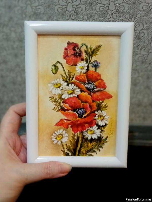 Картины, акрил, пейзажи, цветы