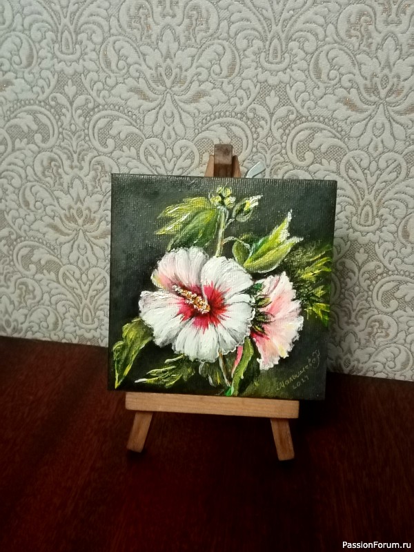 Картины, акрил, пейзажи, цветы