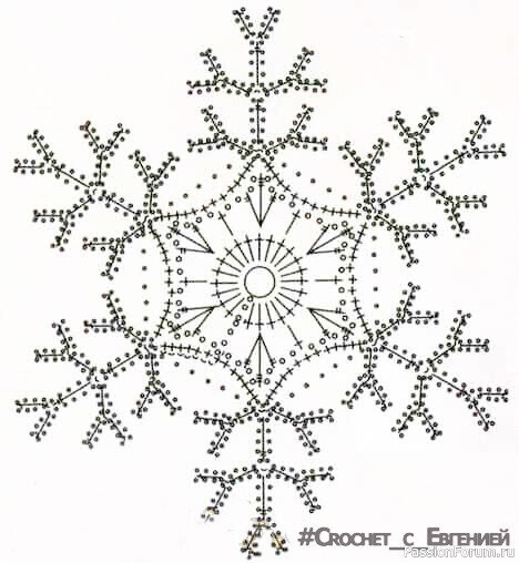 Вяжем объемную снежинку.Видео МК и Схема