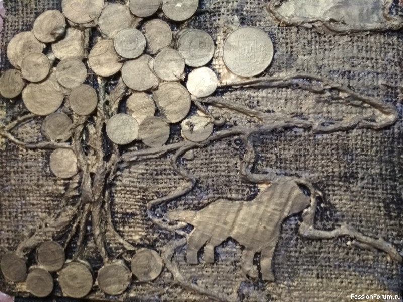 Пейп - Арт картины из монет.
