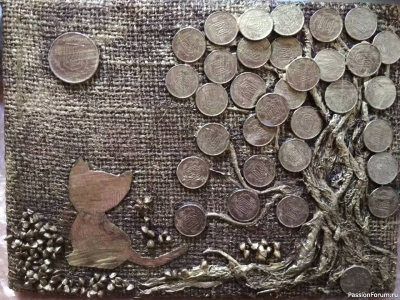 Пейп - Арт картины из монет.