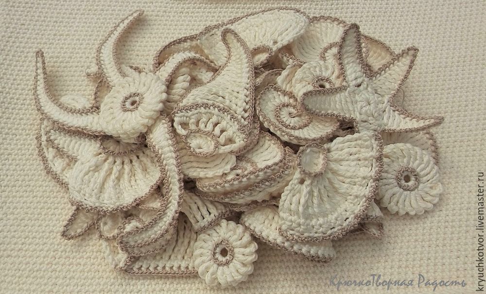 Потрясающая пляжная сумка с вязаными ракушками и морскими звездами. МК