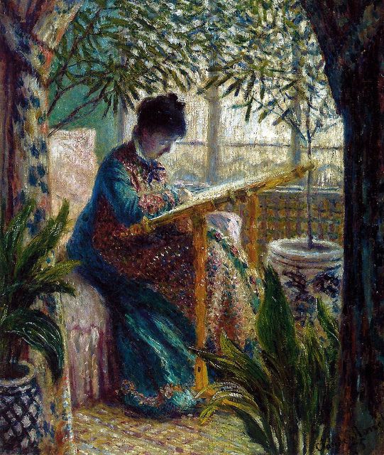 Claude Monet Madame Monet Embroidering, 1875 (541x640, 117Kb)