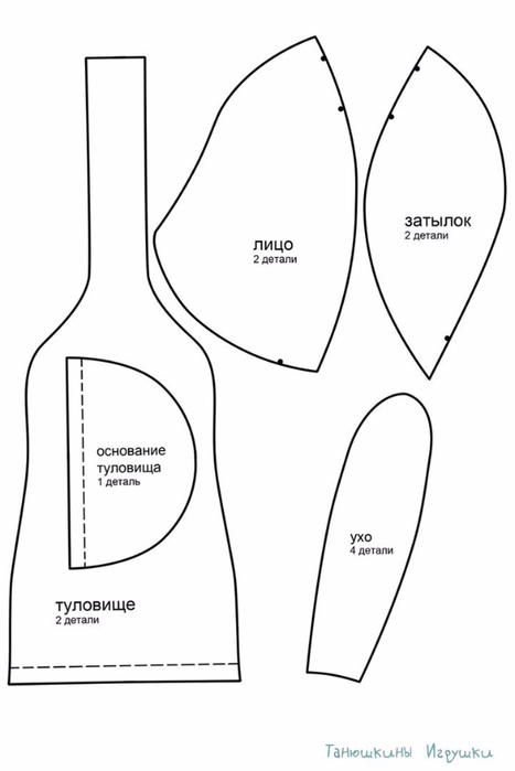 Зайцы-кролики. Выкройка