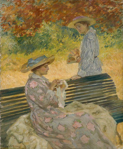 Rupert Bunny. An image of The garden bench (500x604, 84Kb)