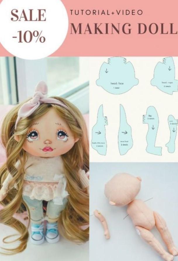 Кукла ручной работы, Handmade doll, Выкройка текстильной куклы, handmade doll, fabric doll, textile doll, free doll pattern