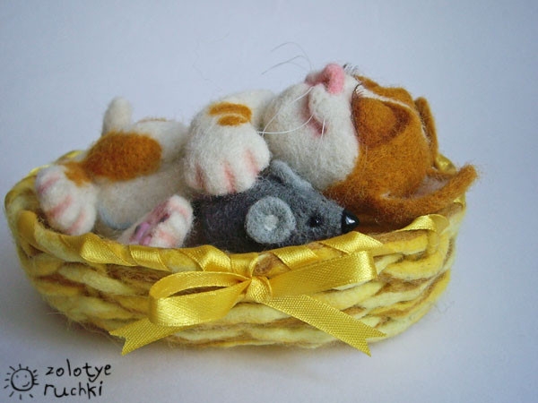 КОТЫ и КОШКИ Натальи Кузнецовой. Сухое валяние