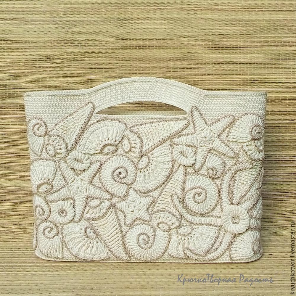 Потрясающая пляжная сумка с вязаными ракушками и морскими звездами. МК Потрясающая пляжная сумка с вязаными ракушками и морскими звездами. МК