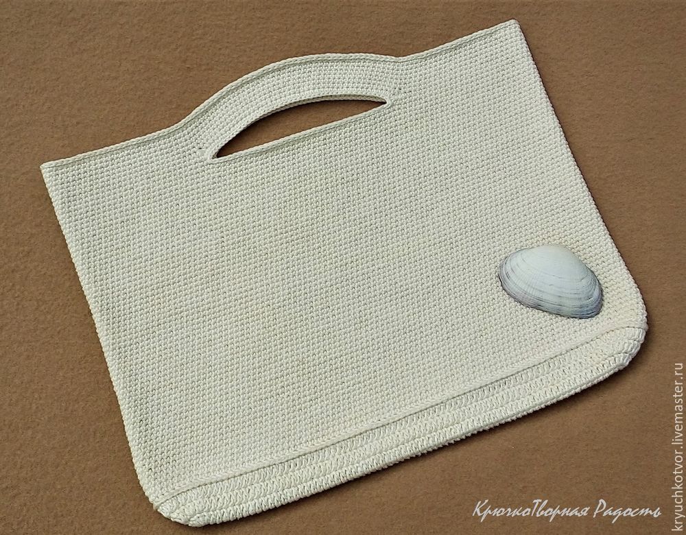 Потрясающая пляжная сумка с вязаными ракушками и морскими звездами. МК