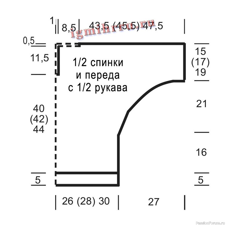 ТРЕХЦВЕТНОЕ ХУДИ С ШИРОКИМИ ПОЛОСАМИ И КАПЮШОНОМ. Вязание спицами