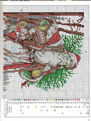 Схемы для вышивки Винтажные Санты