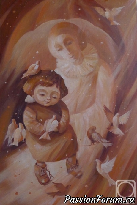 Дети, Ангелыи Коты от художника Кира Панина