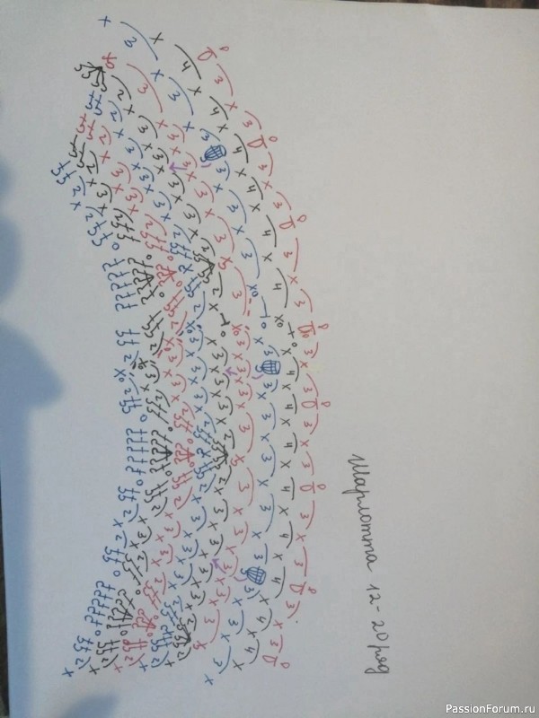Панно крючком из шнура со схемой.