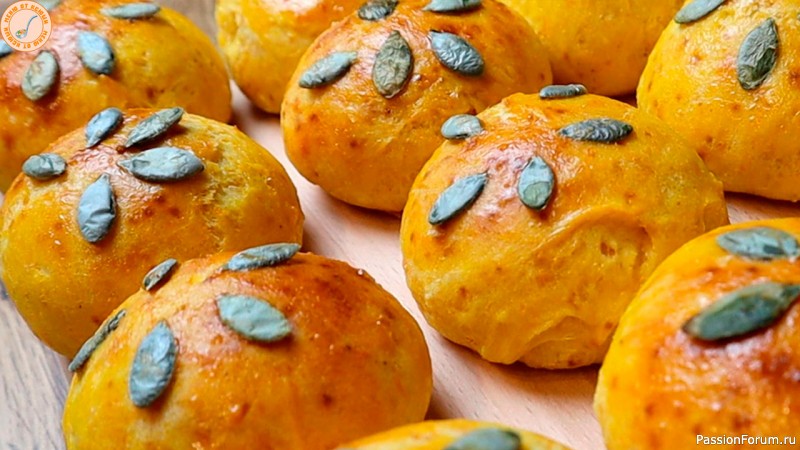 Булочки из ТЫКВЫ и творога, без дрожжей. Улыбка осени.