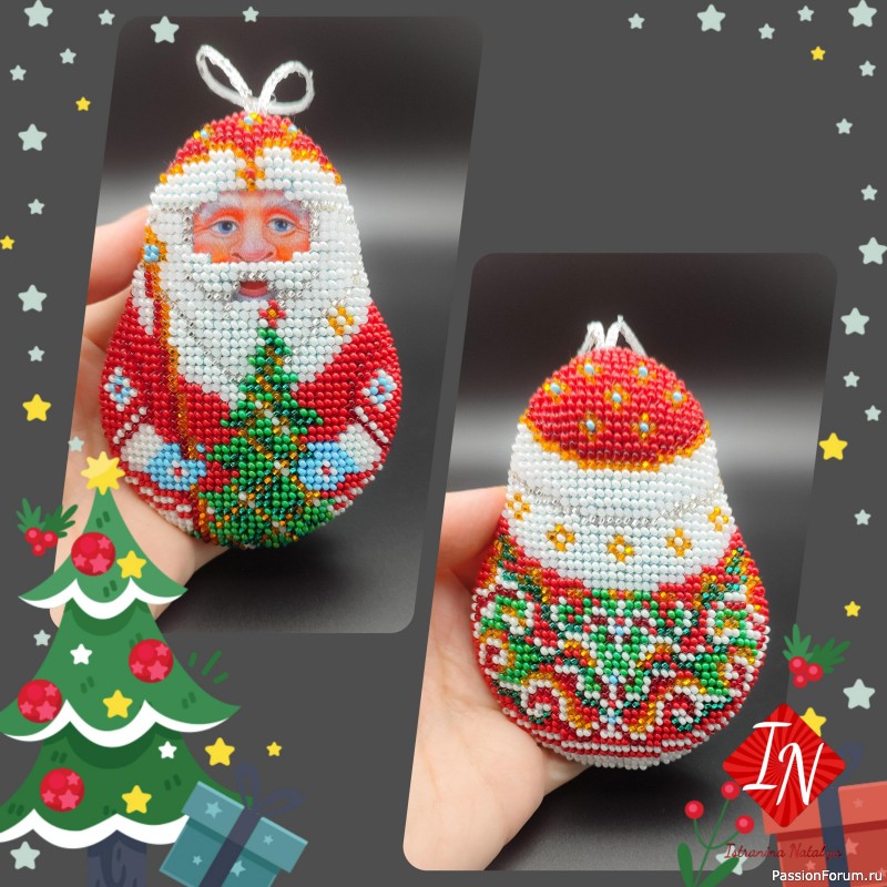 Мои ёлочные игрушки из бисера.