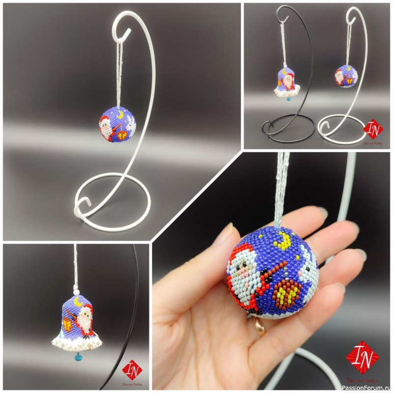 Мои ёлочные игрушки из бисера.