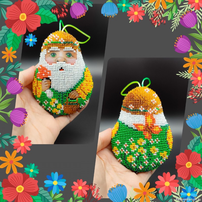 Мои ёлочные игрушки из бисера.