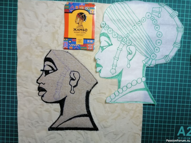 Шьем картину из ткани "Африканка ЖАМБО". МК для новичков. Часть 2.