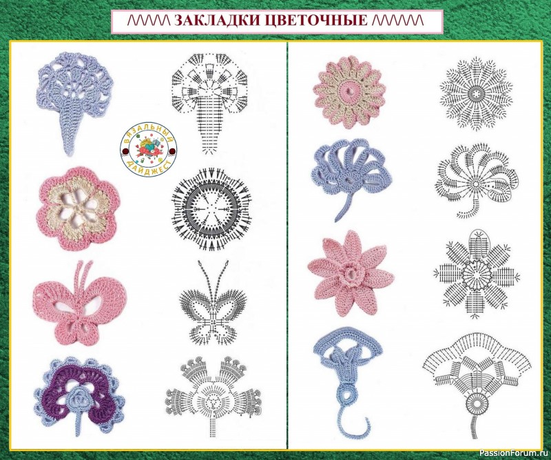 Схема вязания закладки