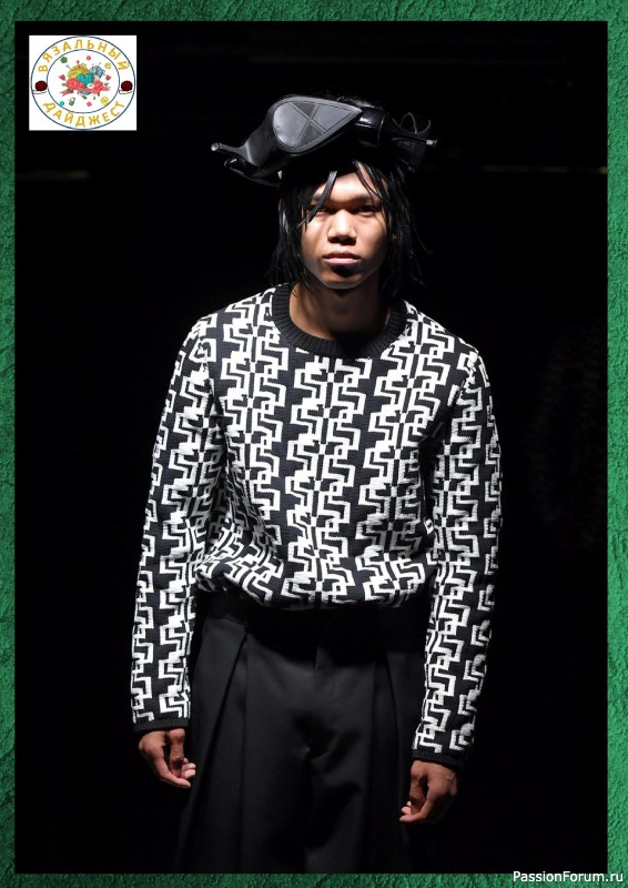 ЧЁРНО-БЕЛАЯ МАГИЯ ОТ Comme Des Gar&ccedil;ons Homme Plus. ЖАККАРД В МУЖСКОМ ТРИКОТАЖЕ. СХЕМЫ.