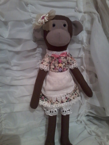 Текстильная кукла тильда -обезьяна.
