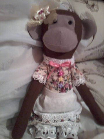 Текстильная кукла обезьянка