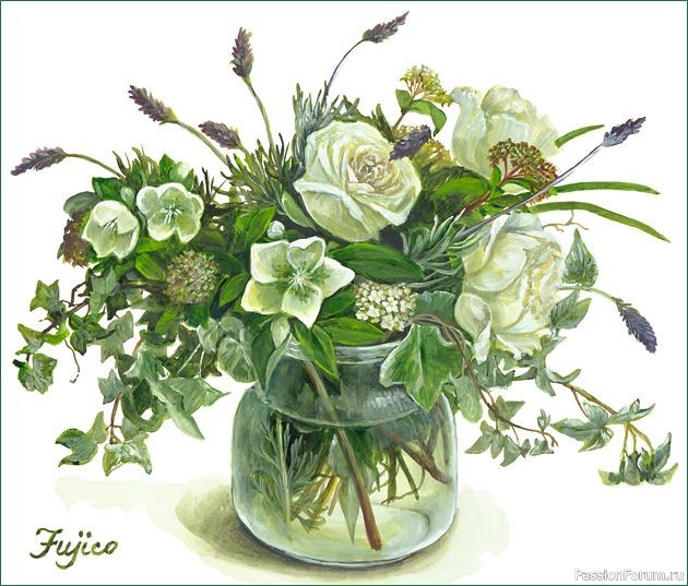 Морозник от Hashimoto Fujico. Вышивка крестом. Схема