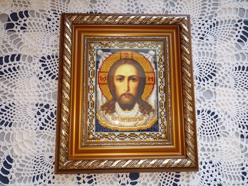 Бисерная вышивка Спас Нерукотворный