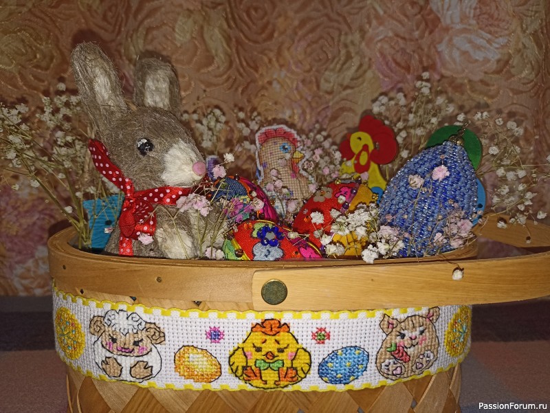 Вышивка для украшения пасхальной корзинки